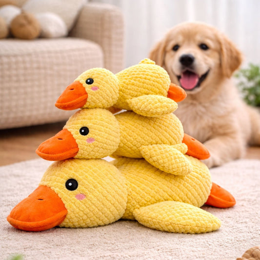 QuackDuck™ Squeaky Plush Dog Toy – Interactive Stress Relief Chew Toy