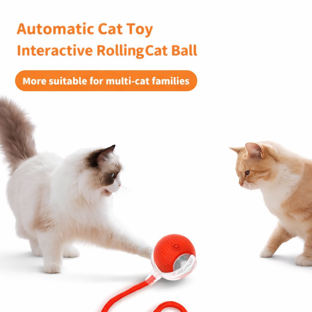 Smart Interactive Pet Toy for Cats & Dogs – Automatic Obstacle-Avoiding Rolling Ball