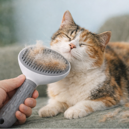 Self-Cleaning Pet Hair Brush – One Click Fur Release